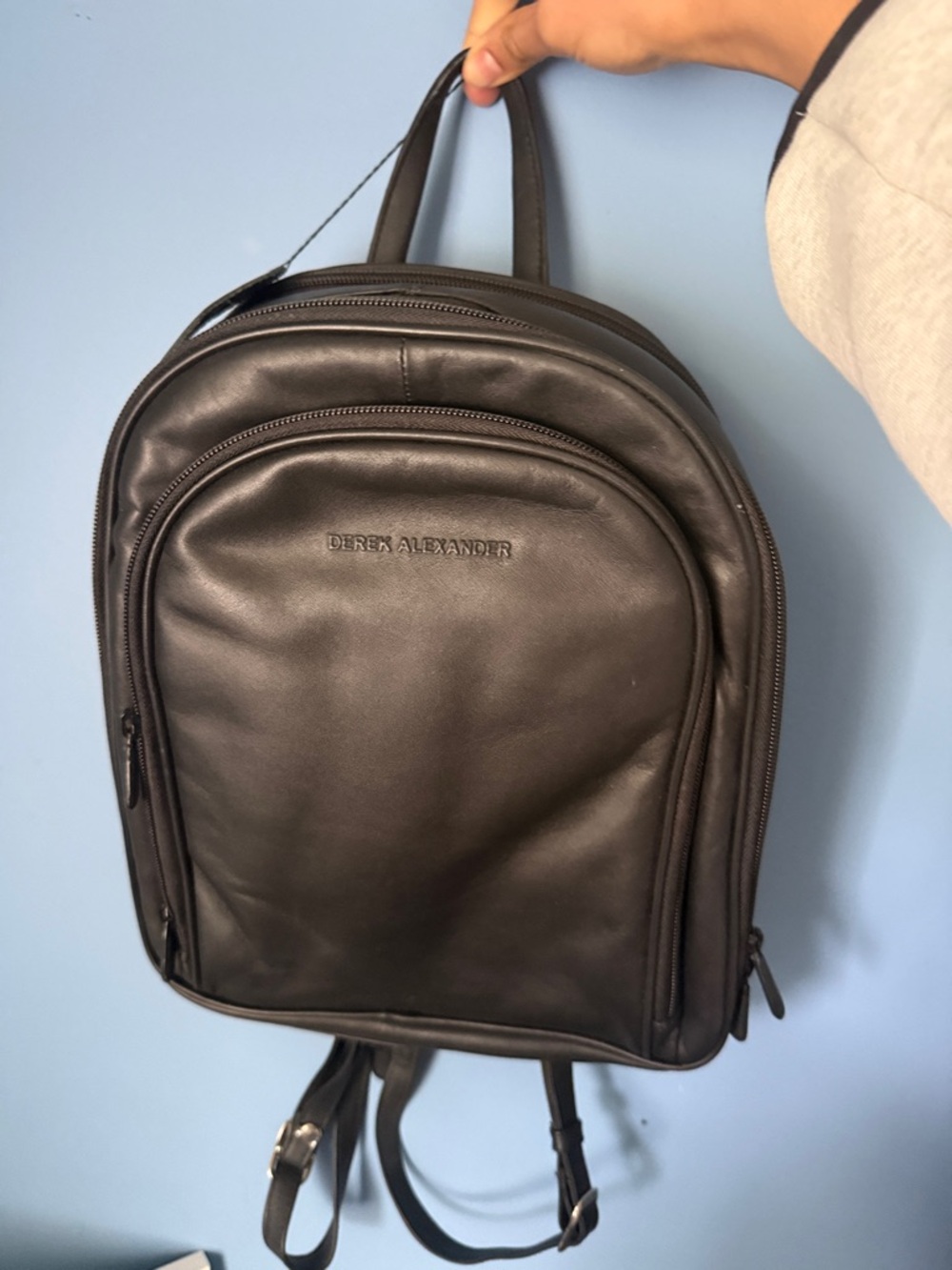 Black Mini Leather Backpack